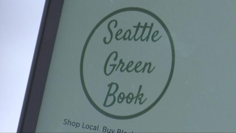 The logo for Seattle Green Book on a computer screen