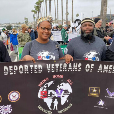 BDVA supporters holding a banner